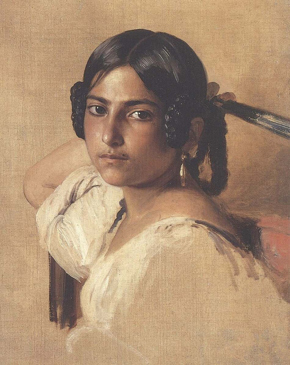 Estudo da menina Itlain de Franz Xaver Winterhalter