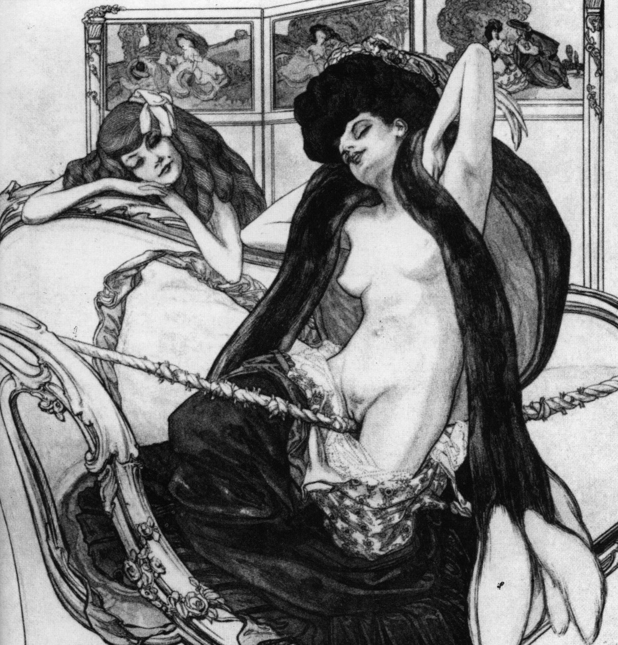 Desenhos de amor: O jardim de Afrodite.n de Franz von Bayros