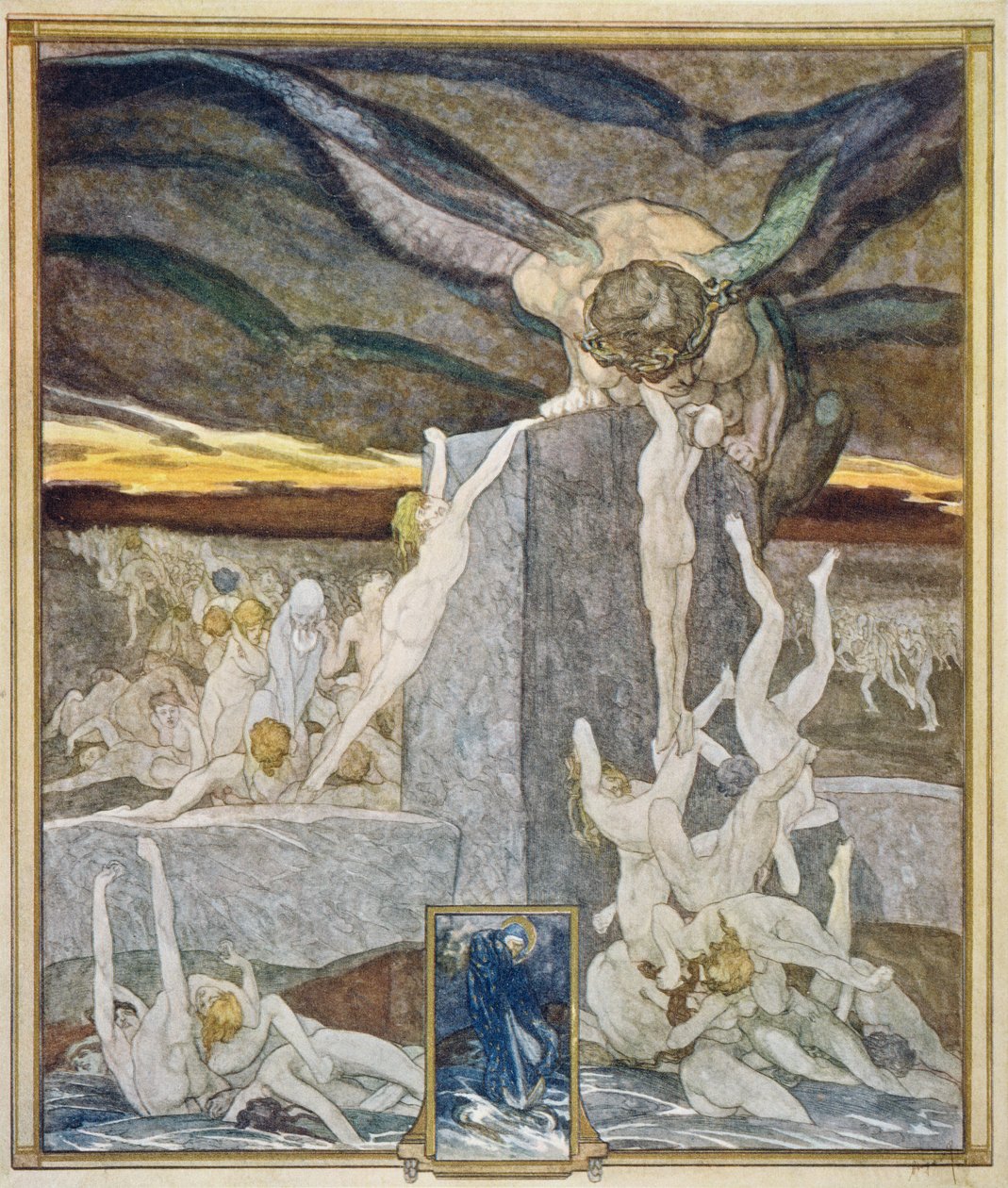 Ilustração da &39;Divina Comédia&39; de Dante, Inferno, XIX XIX, 1921 de Franz von Bayros