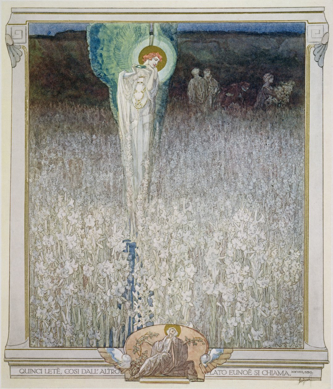 Ilustração da &39;Divina Comédia&39; de Dante, Purgatório, Canto XXVIII: 130, 1921 de Franz von Bayros