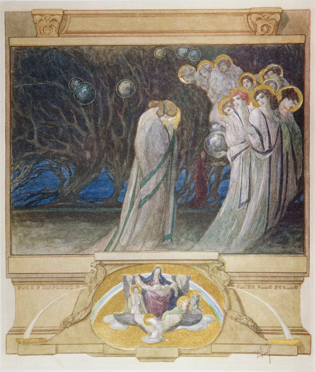Ilustração da &39;Divina Comédia&39; de Dante, Purgatório, Canto XXXIII, 1921 de Franz von Bayros