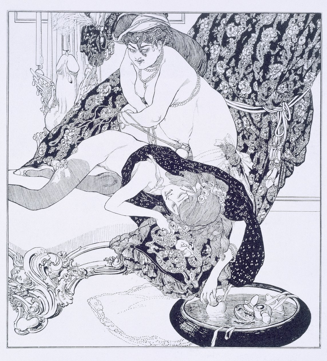 Os garfos, prato 8 de &39;La Grenouillere&39;, 1912 de Franz von Bayros