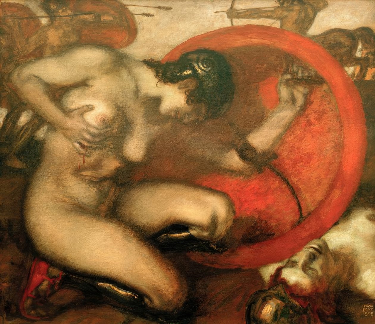 Amazon ferido de Franz von Stuck