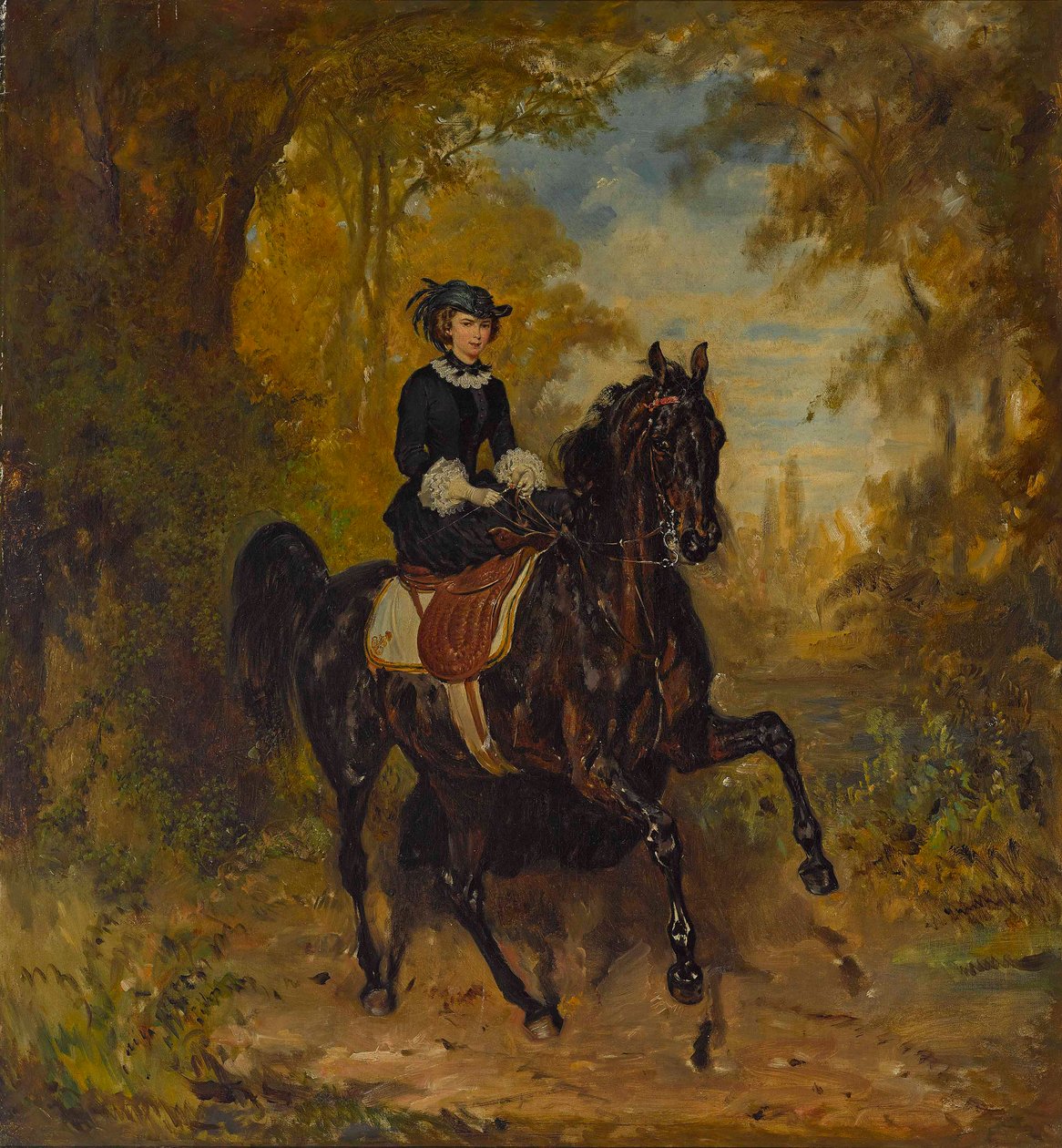 Imperatriz Elisabeth da Áustria a cavalo. de Franz Adam