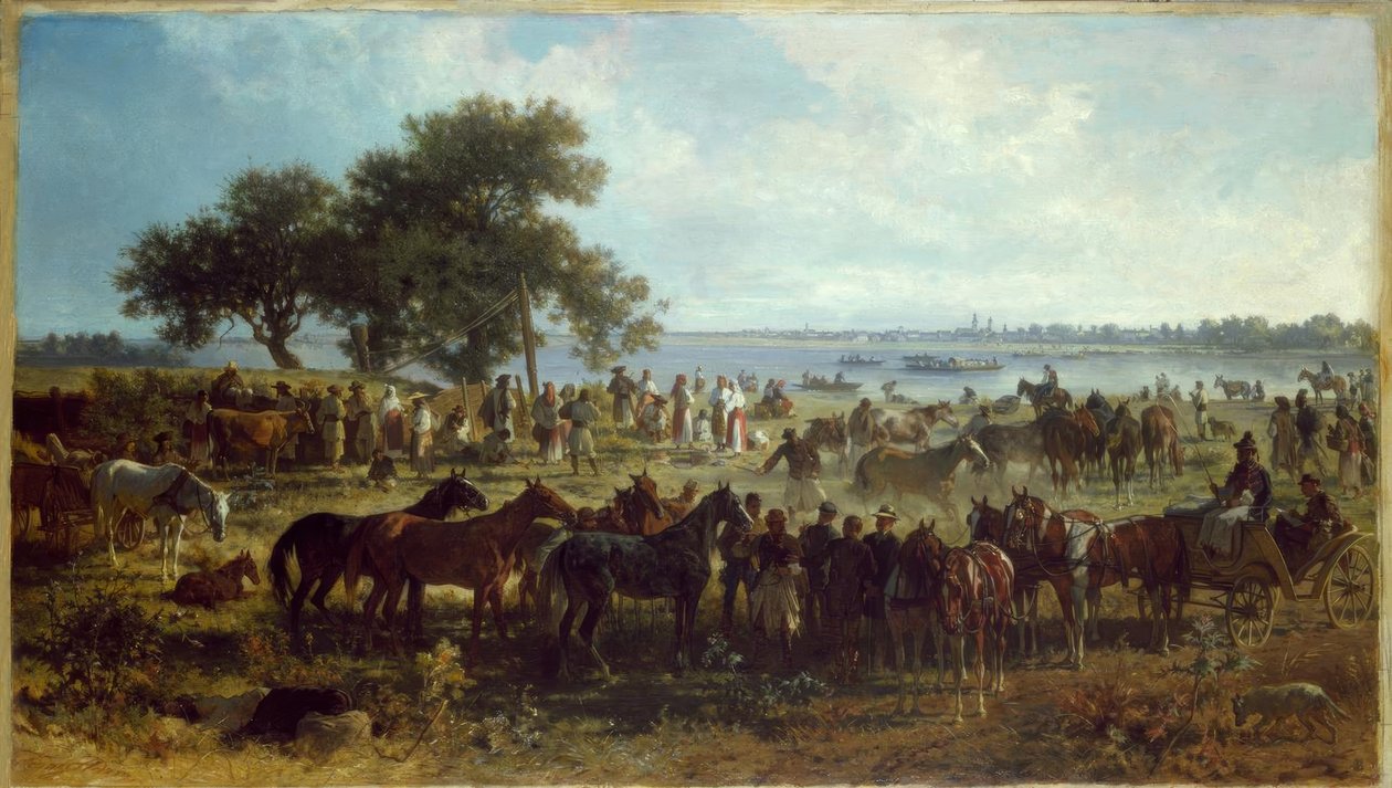 F.Adam, balsa nas margens do Tisza de Franz Adam