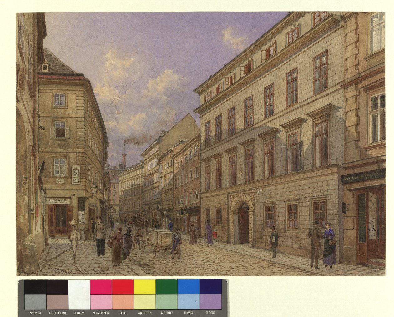 Vista da Riemergasse em direção à Singerstraße de Franz Alt