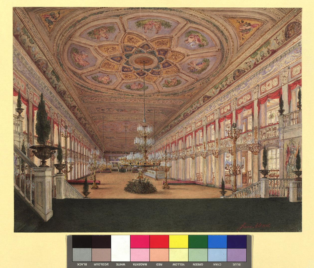 Sala do Odeão, vista interior de Franz Alt