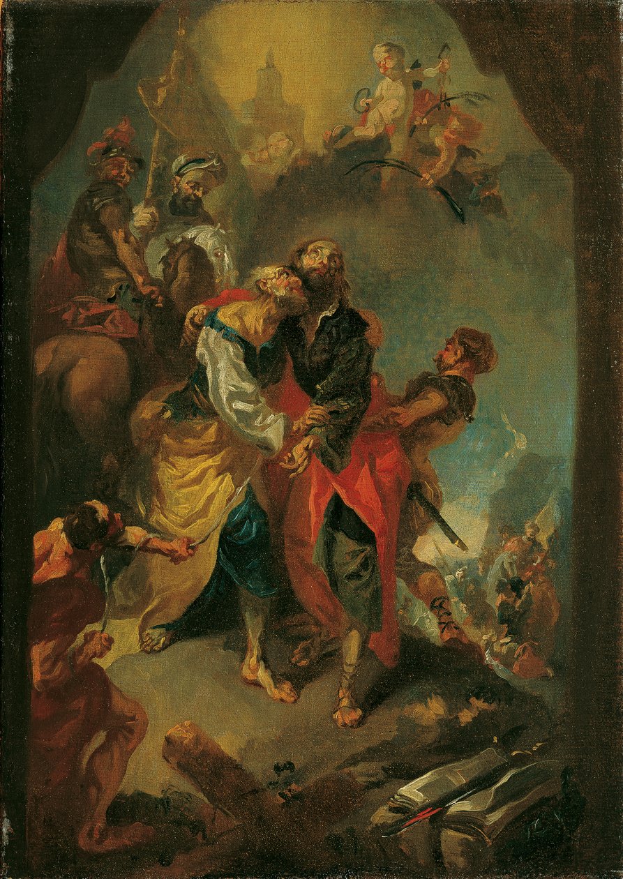 Adeus aos apóstolos Pedro e Paulo antes de seu martírio de Franz Anton Maulbertsch