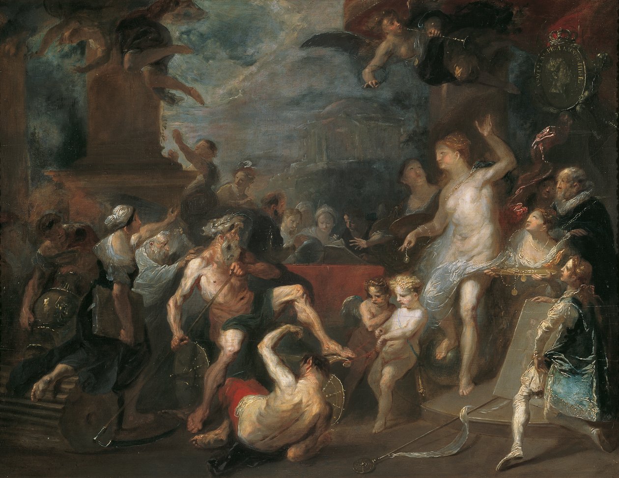 Alegoria de uma cerimónia de entrega de prémios na Academia de Viena sob a direcção de Wenzel Anton Fürst von Kaunitz-Rietberg de Franz Anton Maulbertsch