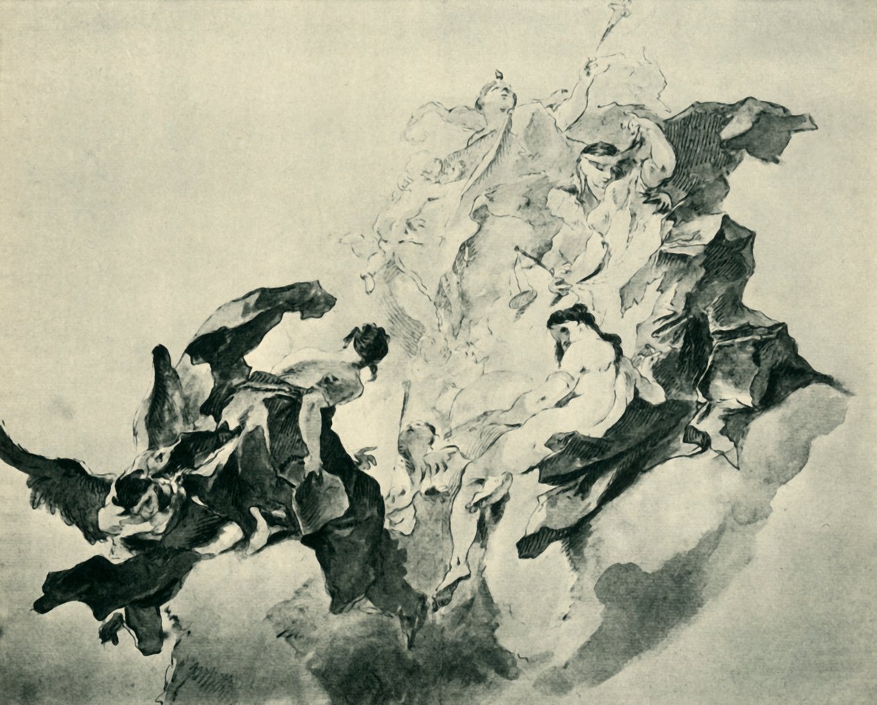 Alegoria da fé, justiça e pintura, 1758-1759, 1943. de Franz Anton Maulbertsch