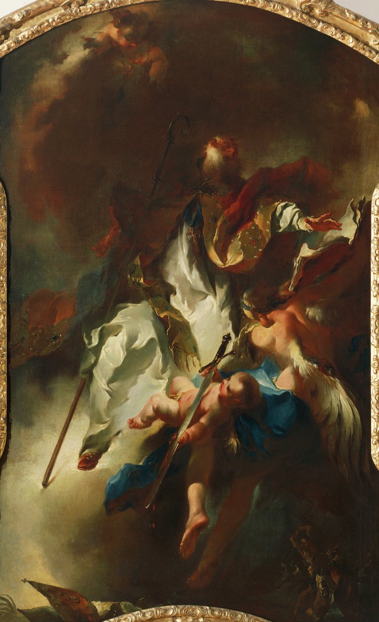 São Narciso em Glória, cerca de 1754, por Franz Anton Maulbertsch (1724-17969, óleo sobre tela de Franz Anton Maulbertsch