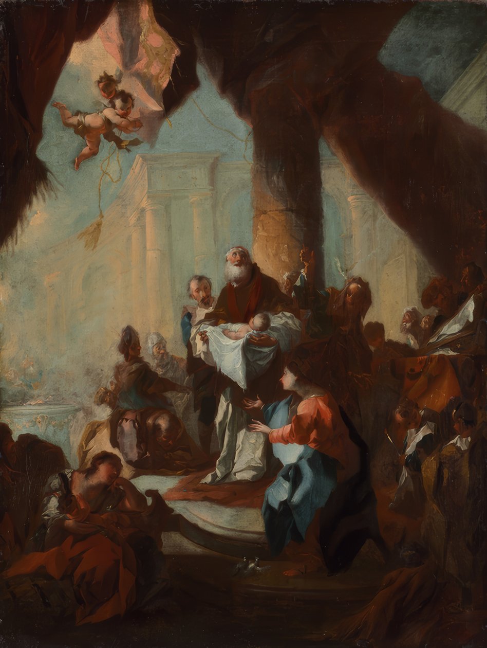 Estudo para "A Apresentação de Cristo no Templo" (para Santo Ulrico, Viena) de Franz Anton Maulbertsch