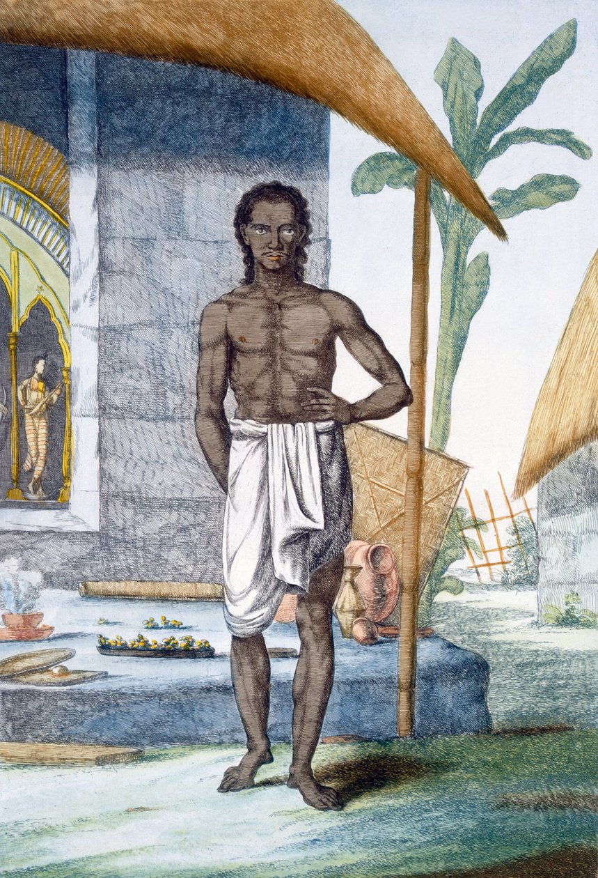 Um pintor e escultor, de "The Hindus, ou a descrição de suas maneiras, trajes e cerimônias", c.1808-12 (gravura colorida) de Franz Balthazar Solvyns