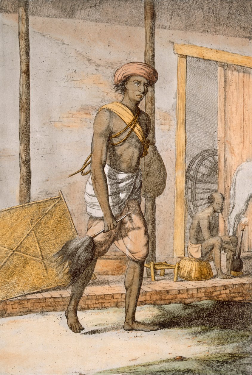 Noivo, de "Os hindus, ou a descrição de suas maneiras, trajes e cerimônias", c.1808-12 (gravura colorida) de Franz Balthazar Solvyns