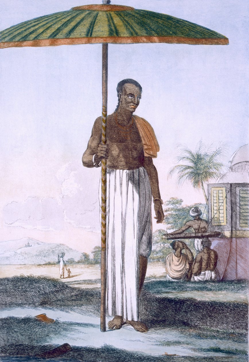 Porteiro da casta Ouriah, pub. 1808-12. de Franz Balthazar Solvyns