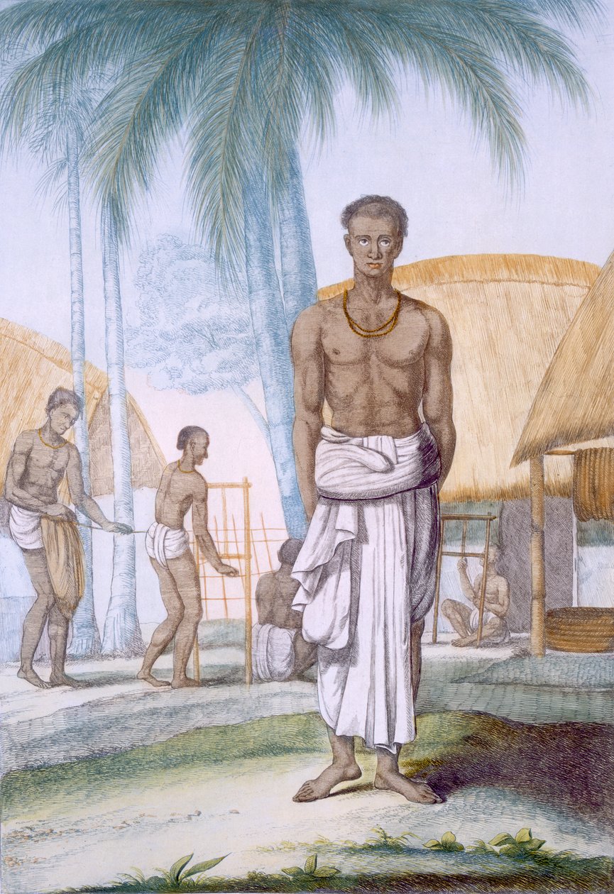 Rope Maker, de "The Hindus, ou a descrição de suas maneiras, trajes e cerimônias", c.1808-12 (gravura colorida) de Franz Balthazar Solvyns