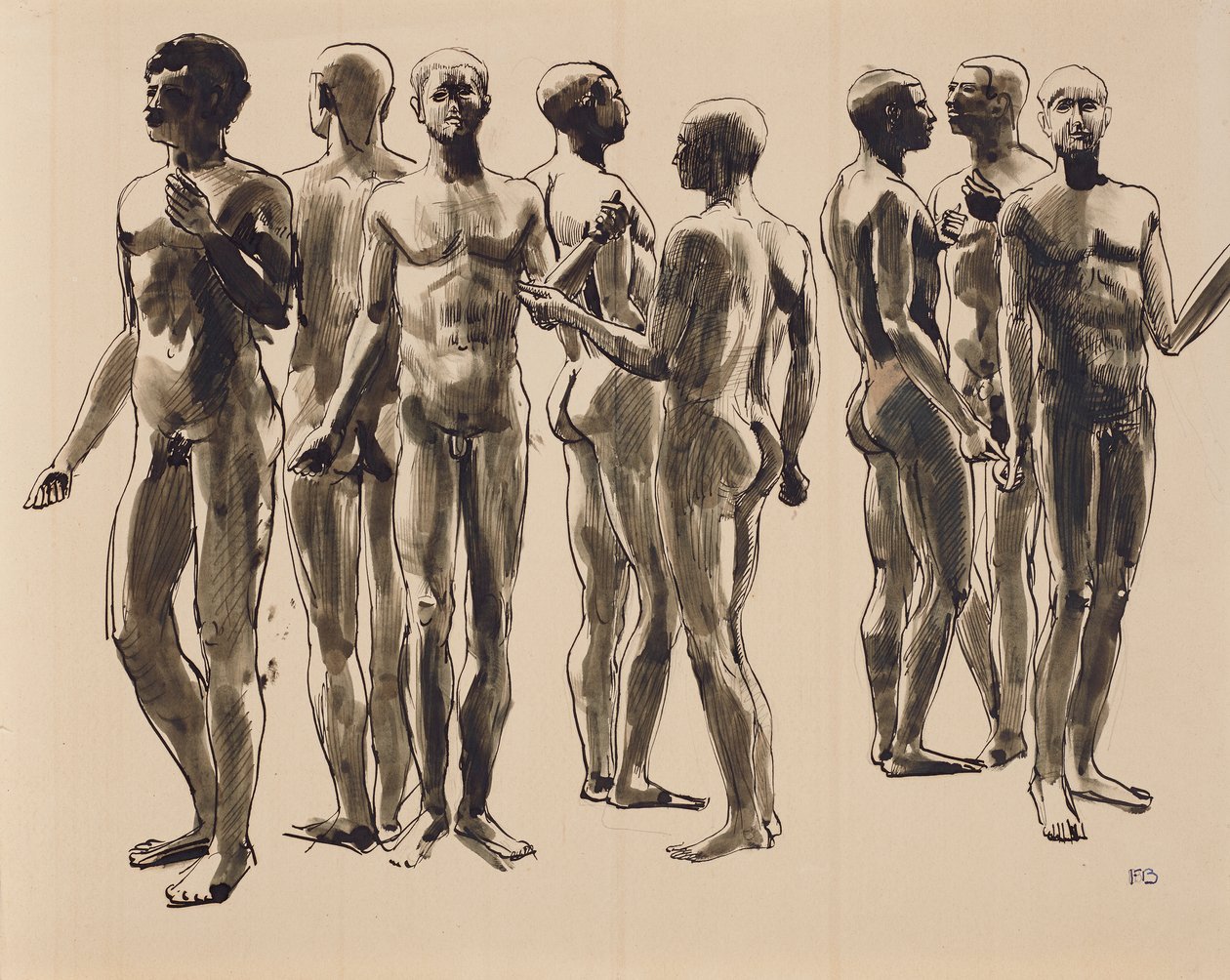 Oito nus masculinos de Franz Barwig d. Ä.