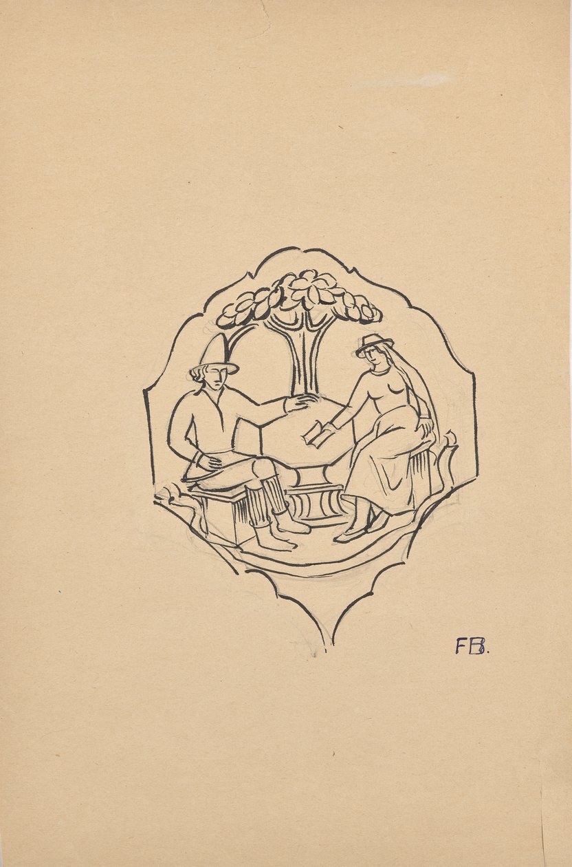 Casal de camponeses (enchimento de um móvel?) de Franz Barwig d. Ä.