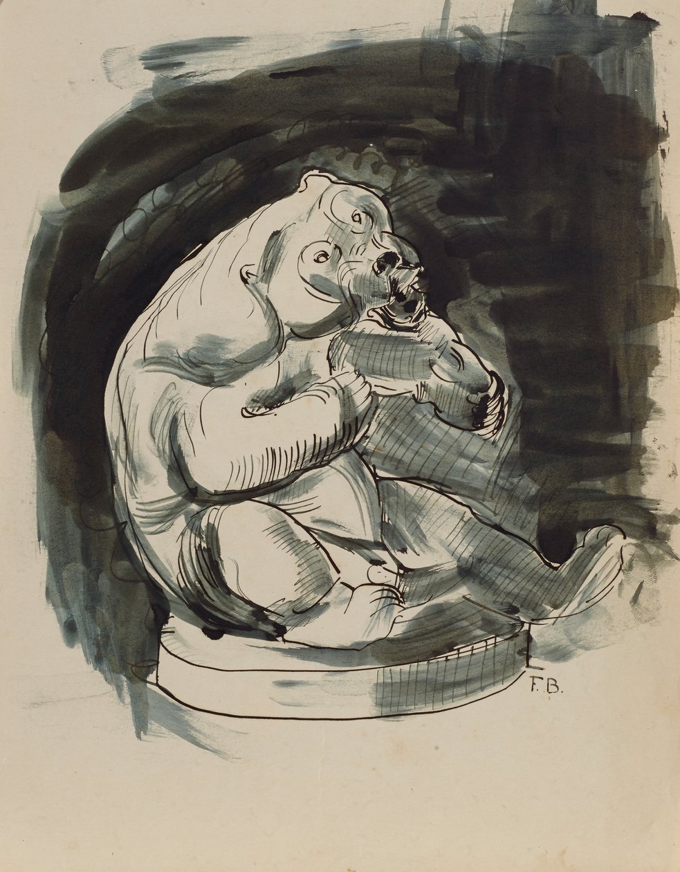 Urso malaio sentado de Franz Barwig d. Ä.