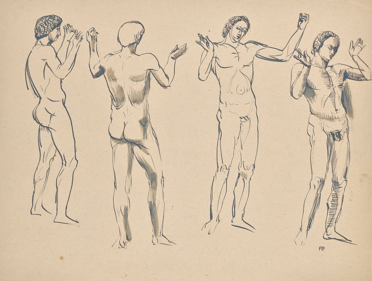 Quatro esboços do altifalante de Franz Barwig d. Ä.
