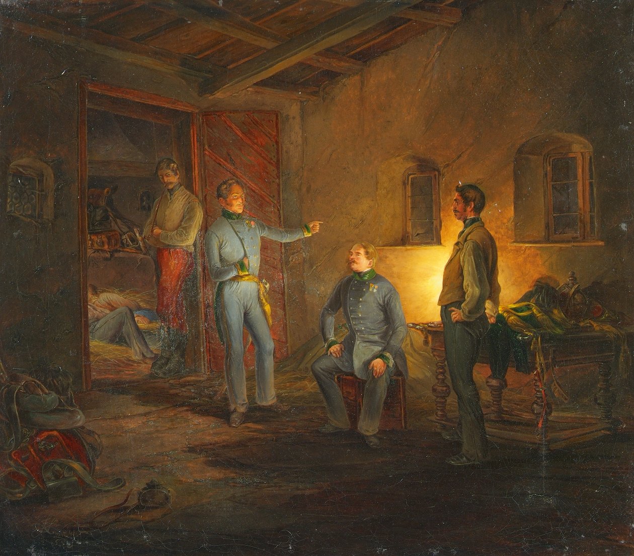 A última noite de Kopal com o Coronel Schlechta em uma cabana de camponeses italianos de Franz Brudermann