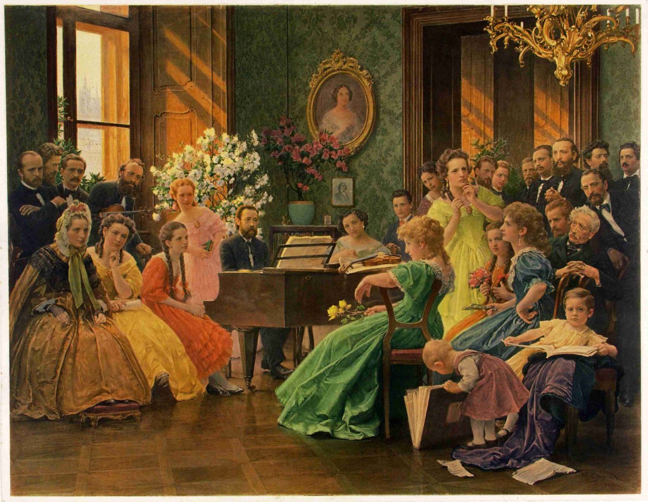 Bedrich Smetana no círculo de amigos em 1865, 1923. de Franz Dvorak