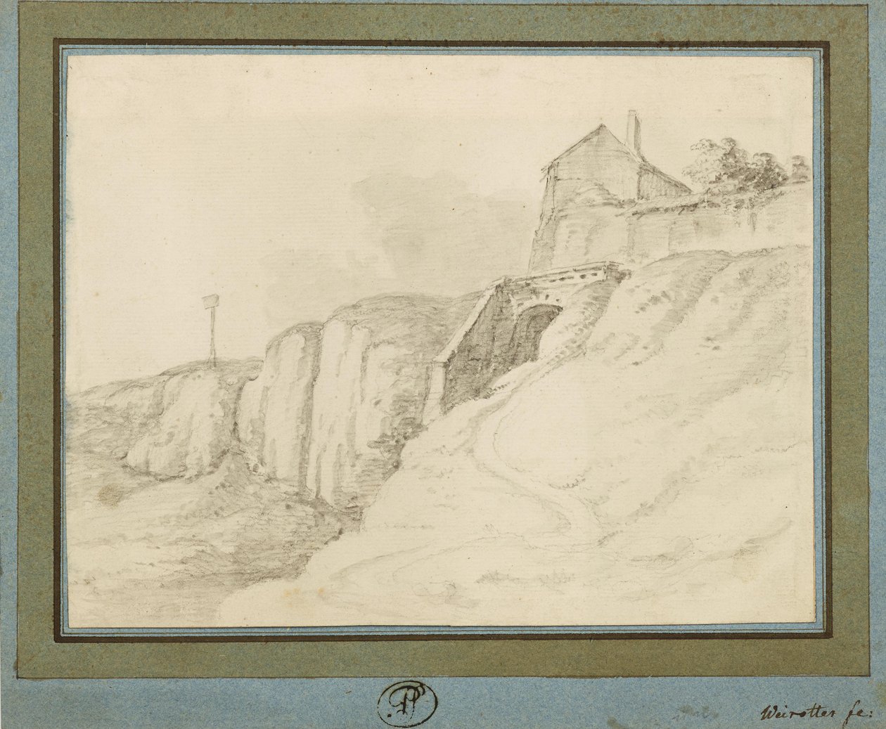 Casa sobre falésias (ponte) de Franz Edmund Weirotter