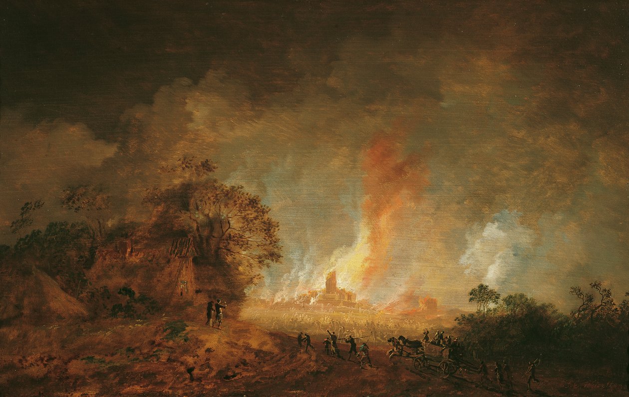 Grande fogo noturno de Franz Edmund Weirotter