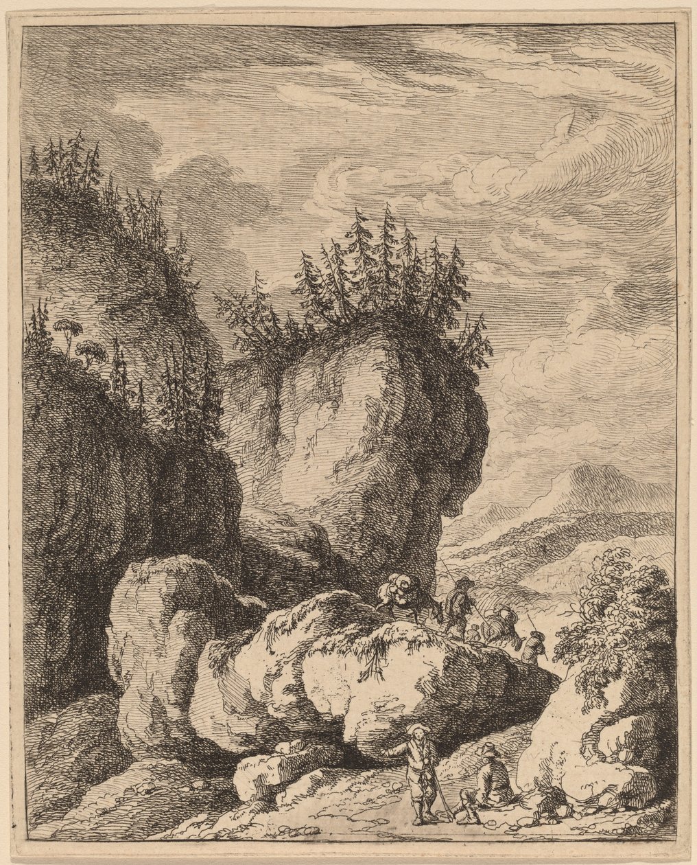 A estrada que cruza o Monte Praco, de Ricci a Gênova de Franz Edmund Weirotter