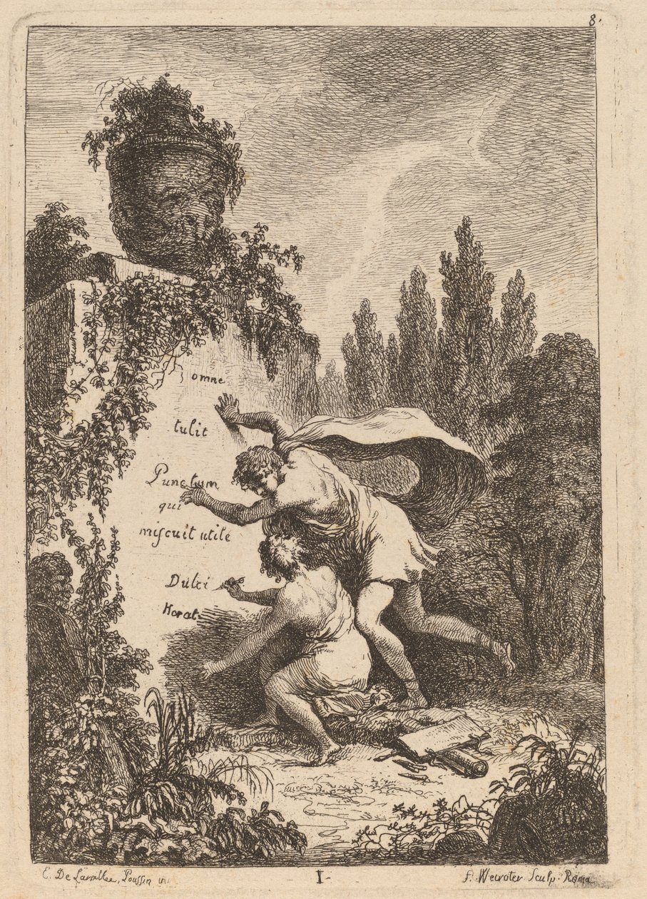 Na Vinda a Roma: pl. 1 de Franz Edmund Weirotter after Étienne de Lavallée Poussin