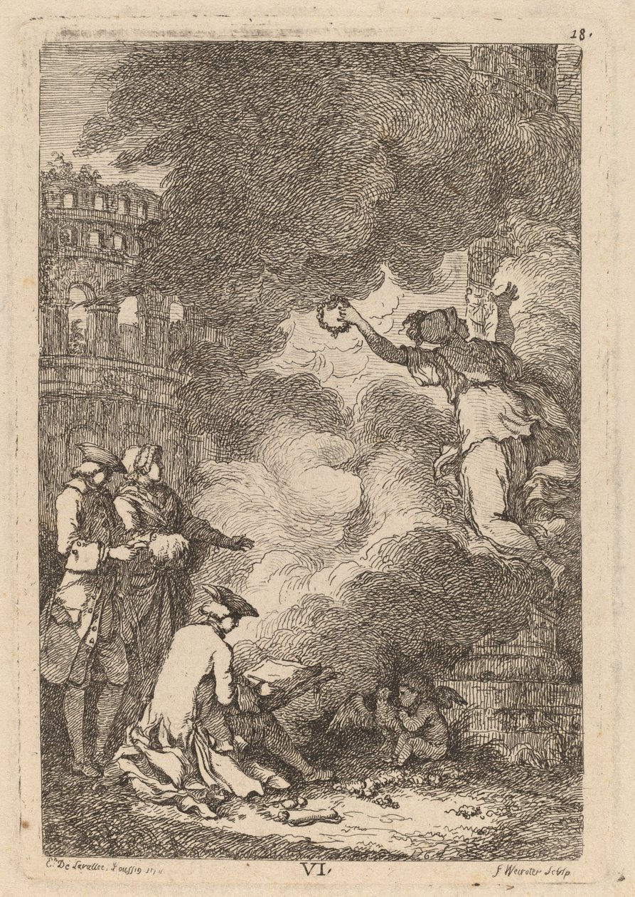 Na Vinda a Roma: pl. 6 de Franz Edmund Weirotter after Étienne de Lavallée Poussin