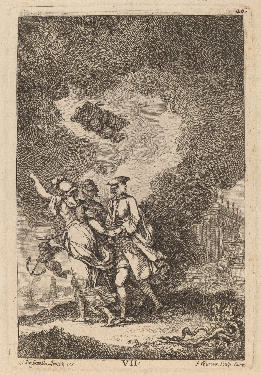 Na Vinda a Roma: pl. 7 de Franz Edmund Weirotter after Étienne de Lavallée Poussin
