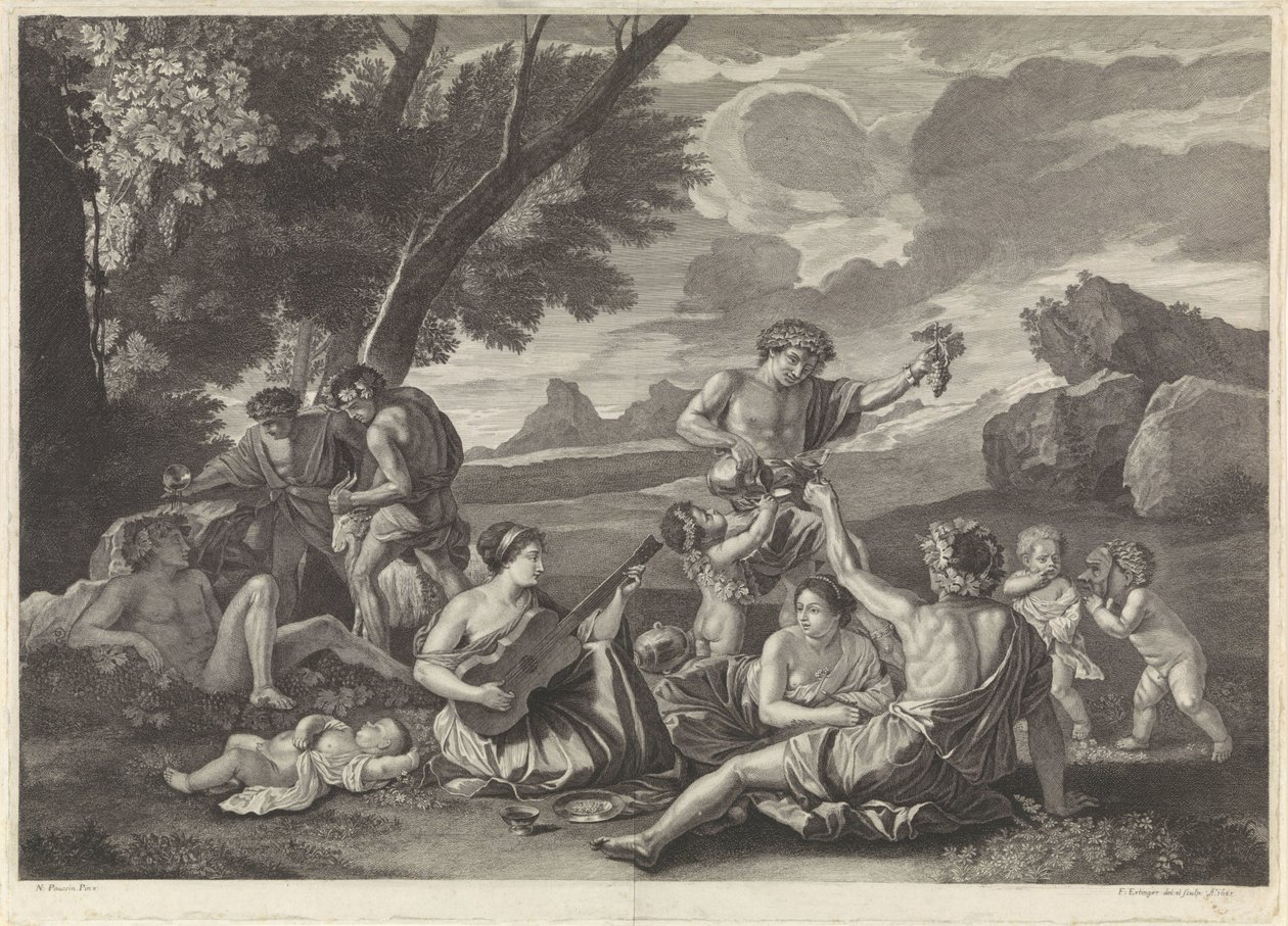 Paisagem com baccanten de Franz Ertinger