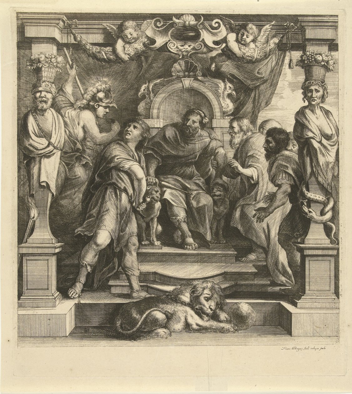 Torcida de Aquiles com Agamémnon
História de Aquiles (título da série) de Franz Ertinger