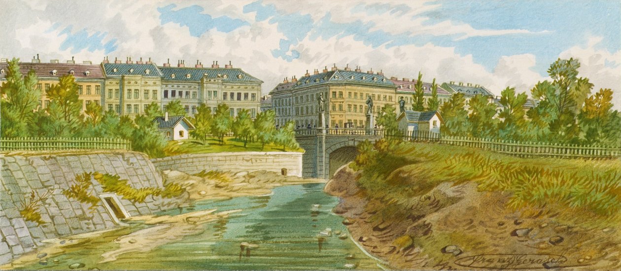 A ponte Elisabeth sobre o rio Viena de Franz Gerasch