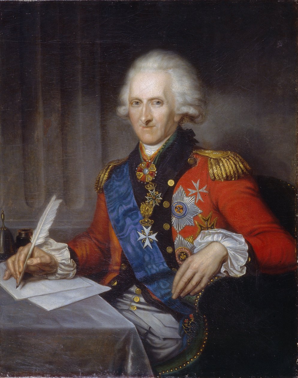 Retrato do Conde de Stateman e Reformador Jacob Sievers (1731-1808). Pintura por Gerhard von Kugelgen (1731-1820), óleo sobre tela. Arte alemã do final do século XVIII, classicismo. Estado da Rússia de Franz Gerhard von Kugelgen