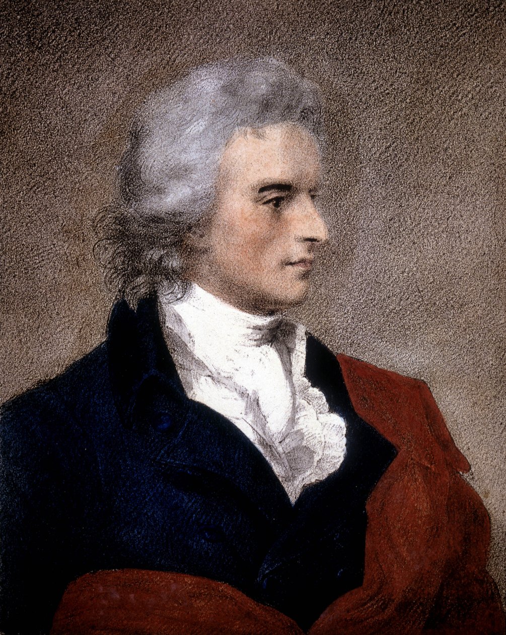 Retrato de Friedrich von Schiller (1759 - 1805) de uma pintura de F. G. von Kugelgen. de Franz Gerhard von Kugelgen