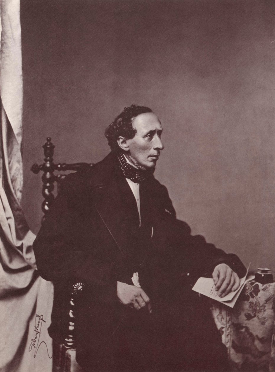 Hans Christian Andersen, autor dinamarquês, século XIX de Franz Hanfstaengl