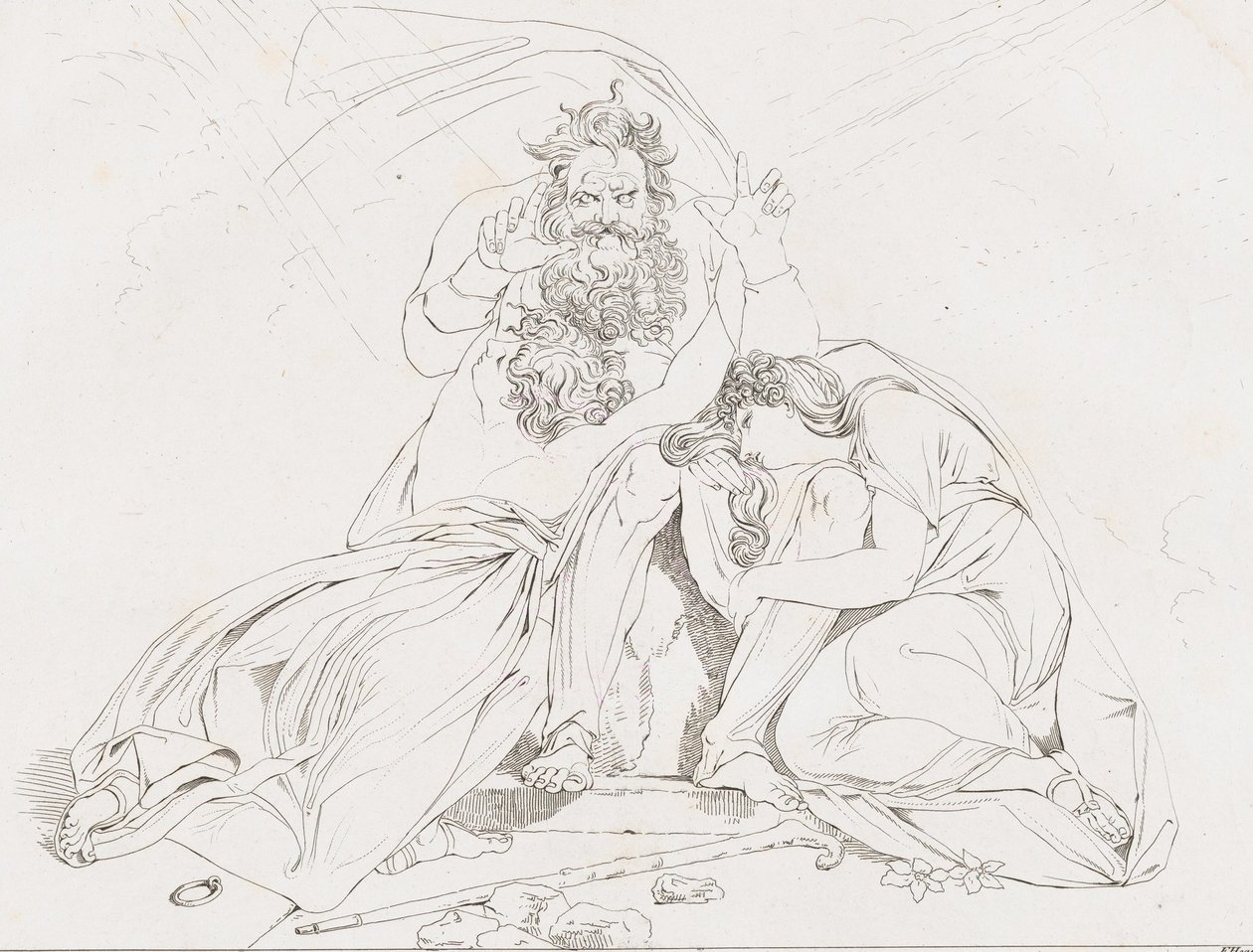Der Tod des Édipus A Morte de Édipo, 1806. de Franz Hegi