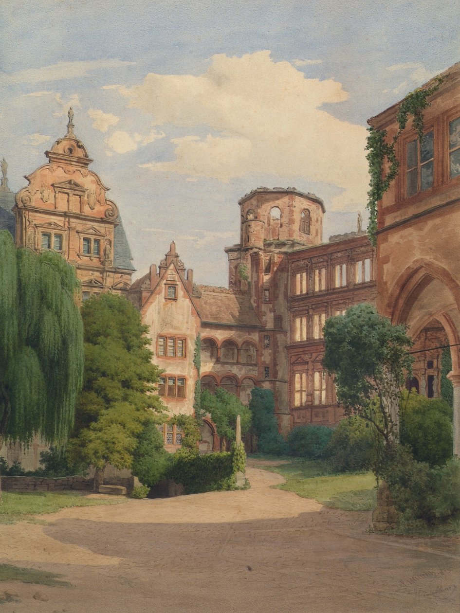 Vista do Castelo de Heidelberg de Franz Heinrich
