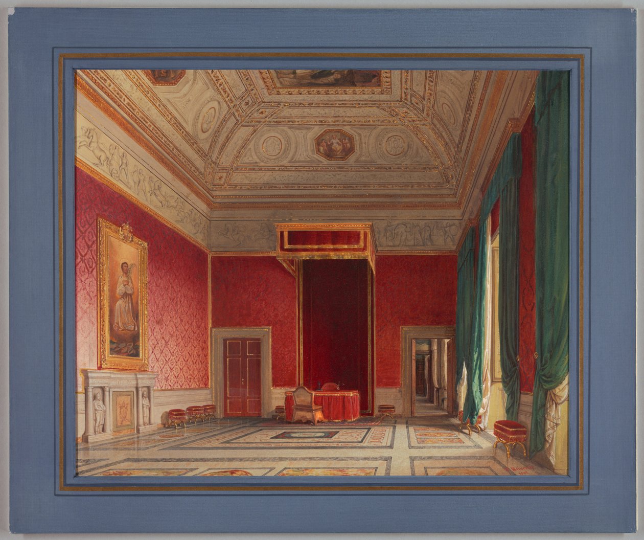 Desenho, Sala del Thorvaldsen, Roma, 1845 de Franz Heinrich