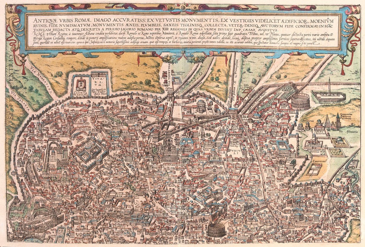 Roma Antiga, parte A, Itália (gravura de Franz Hogenberg