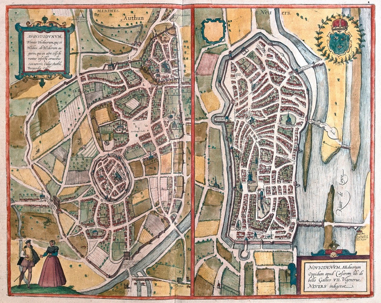 Autun and Nevers, França (gravura de Franz Hogenberg