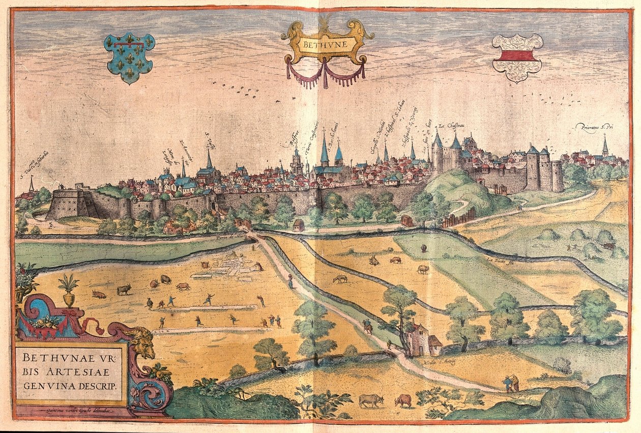 Bethune em Pas de Calais, França (gravura de Franz Hogenberg