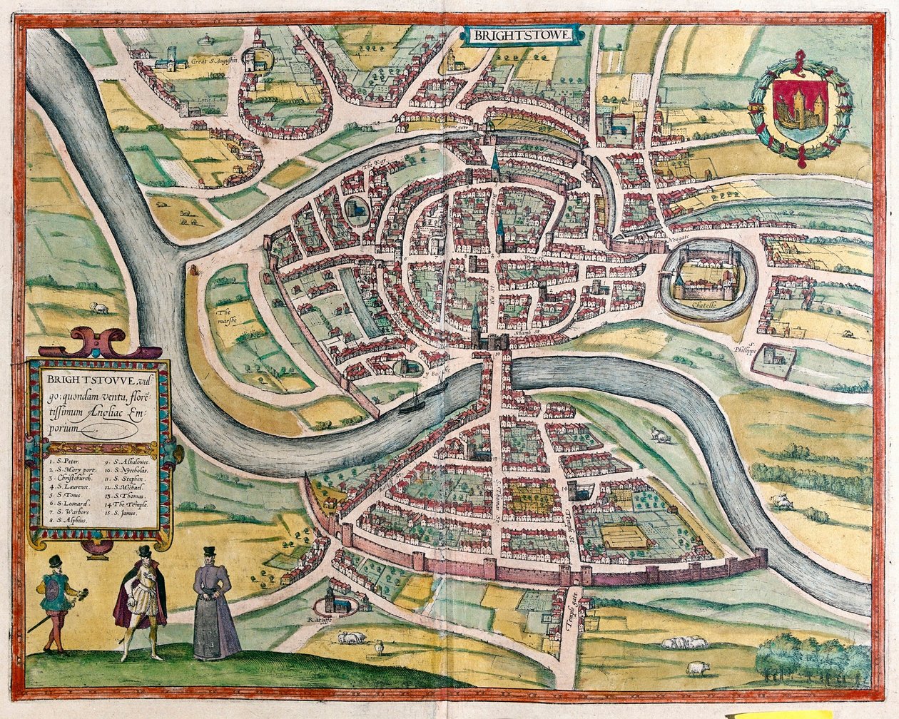 Bristol - Grã-Bretanha (gravura de Franz Hogenberg