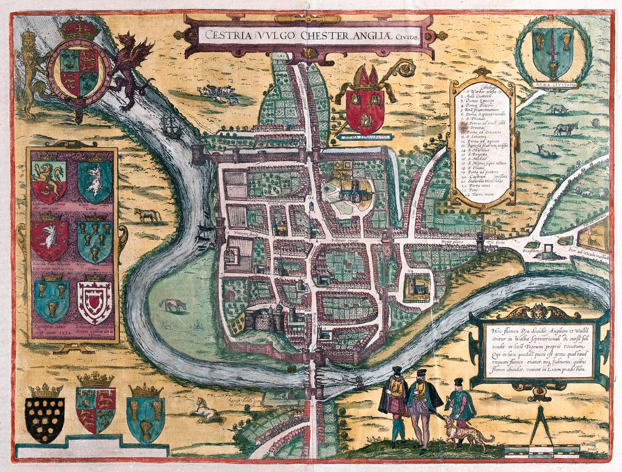 Chester - Grã-Bretanha (gravura de Franz Hogenberg