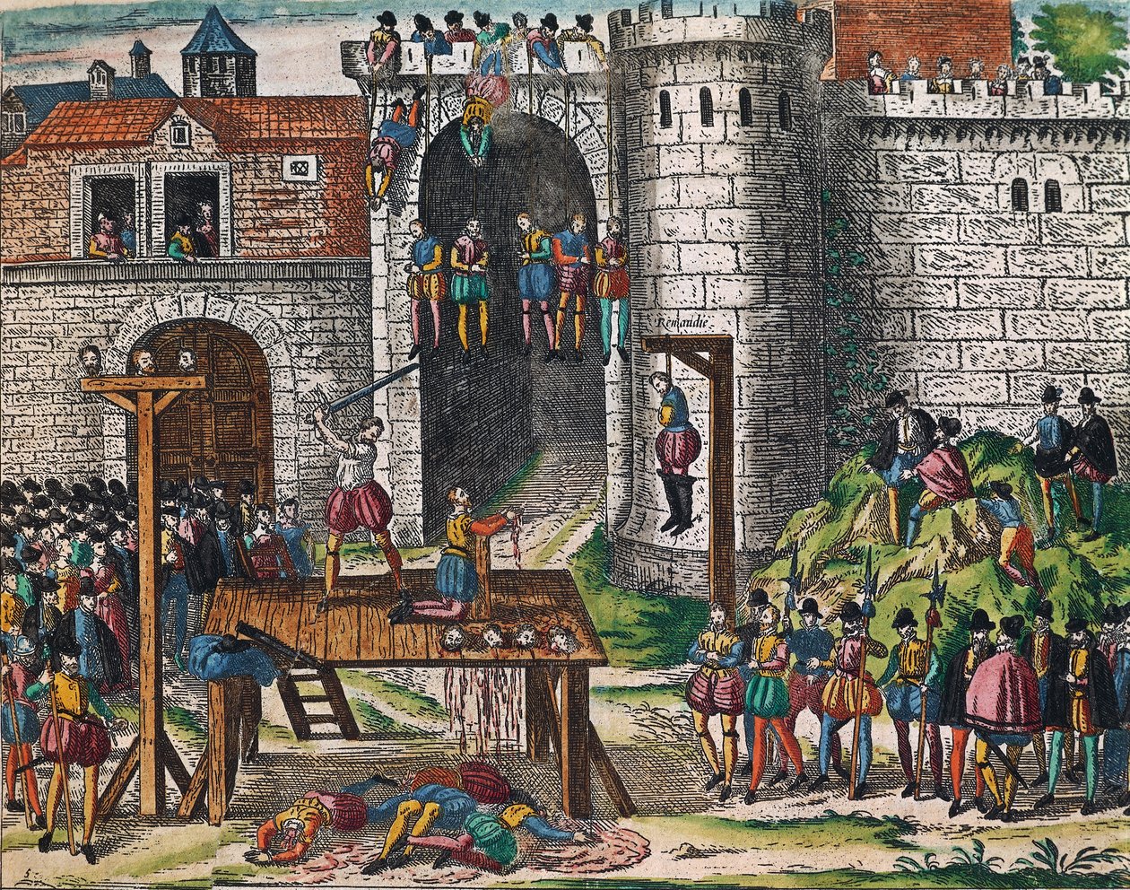 Execução de conspiradores Amboise, 25 de Março de Franz Hogenberg
