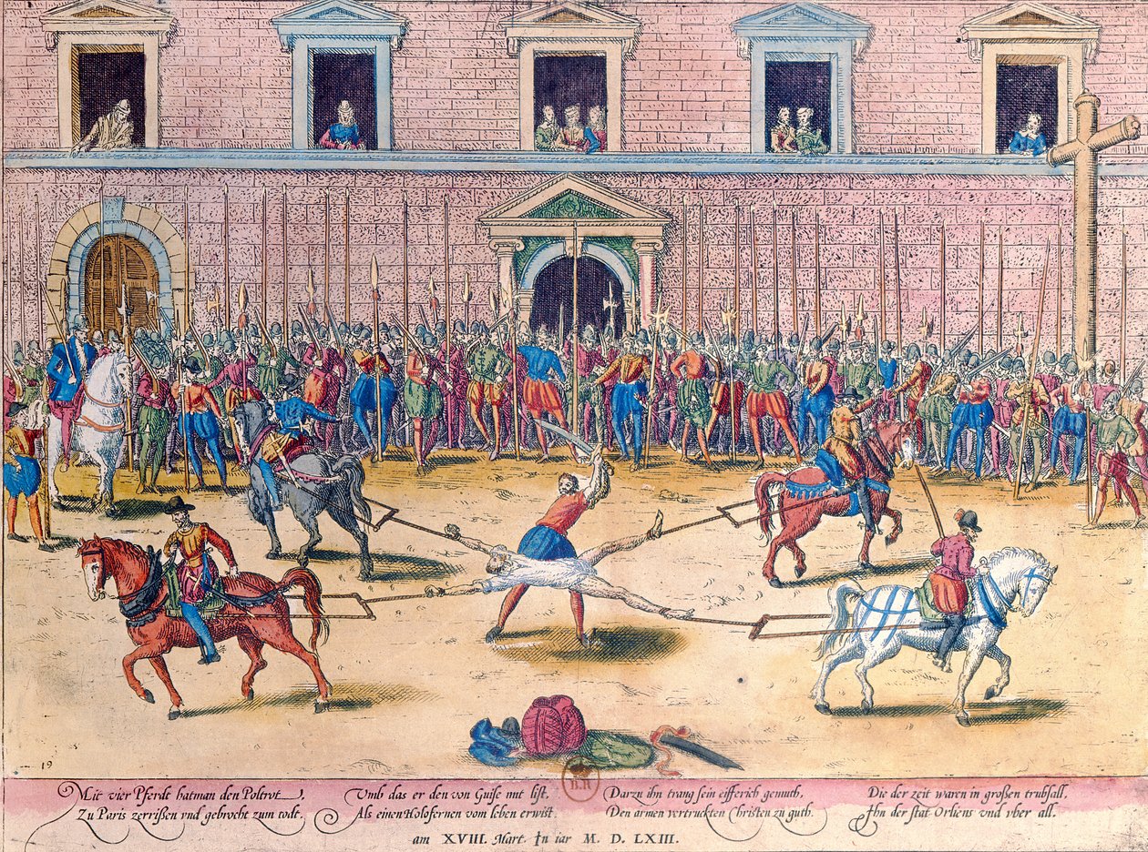 Execução de John de Poltrot, Sieur de Mere, em 18 de março de 1563 de Franz Hogenberg