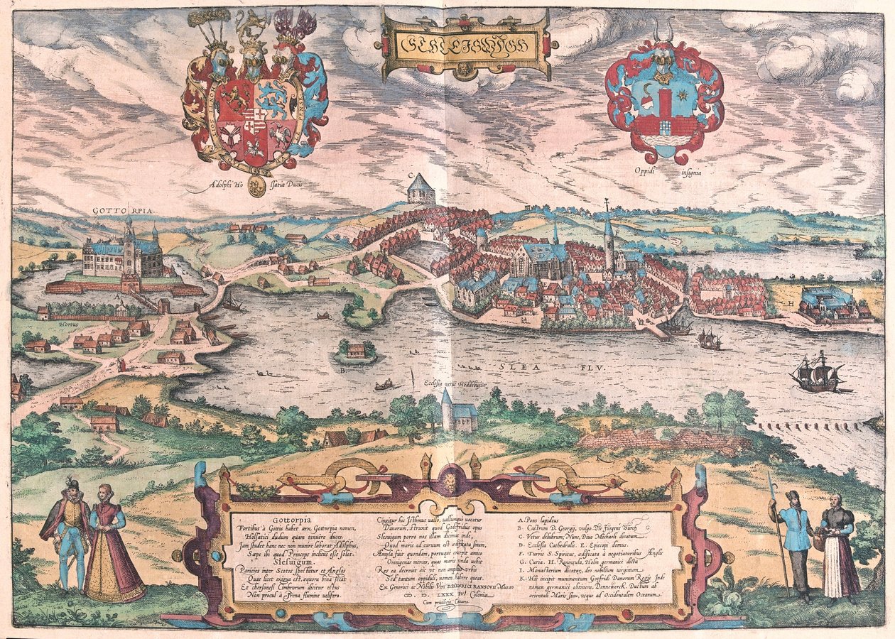 Castelo de Gottorf em Schleswig (Norte da Alemanha) (gravura de Franz Hogenberg