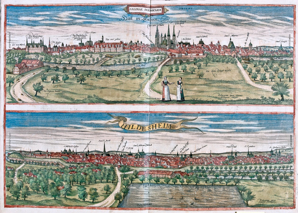 Halle (Saale), Alemanha (gravura de Franz Hogenberg